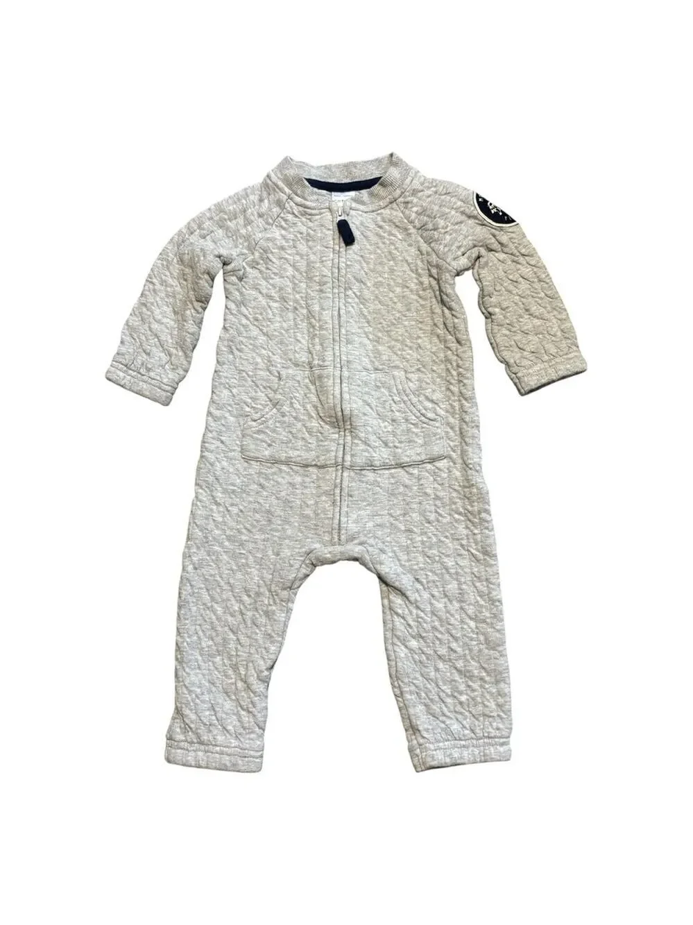 Carter's Quilted Gray One Piece Space Astronaut Baby Footie Boy’s size 9 months